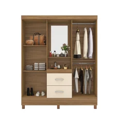 Roupeiro Capelinha Amazonas 4 Portas 2 Gavetas 42221MD-140 Amêdola/Off White