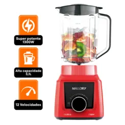 Liquidificador Taurus 1300w com 12 Velocidades 3,1L B91202001 127v Vermelho - Mallory