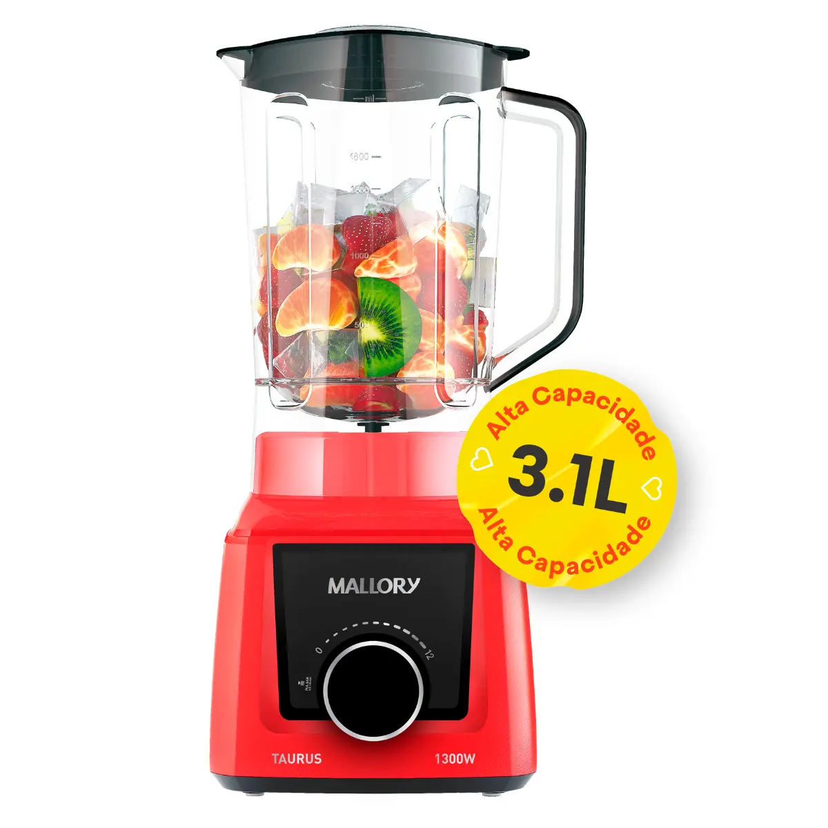 Liquidificador Taurus 1300w com 12 Velocidades 3,1L B91202001 127v Vermelho - Mallory