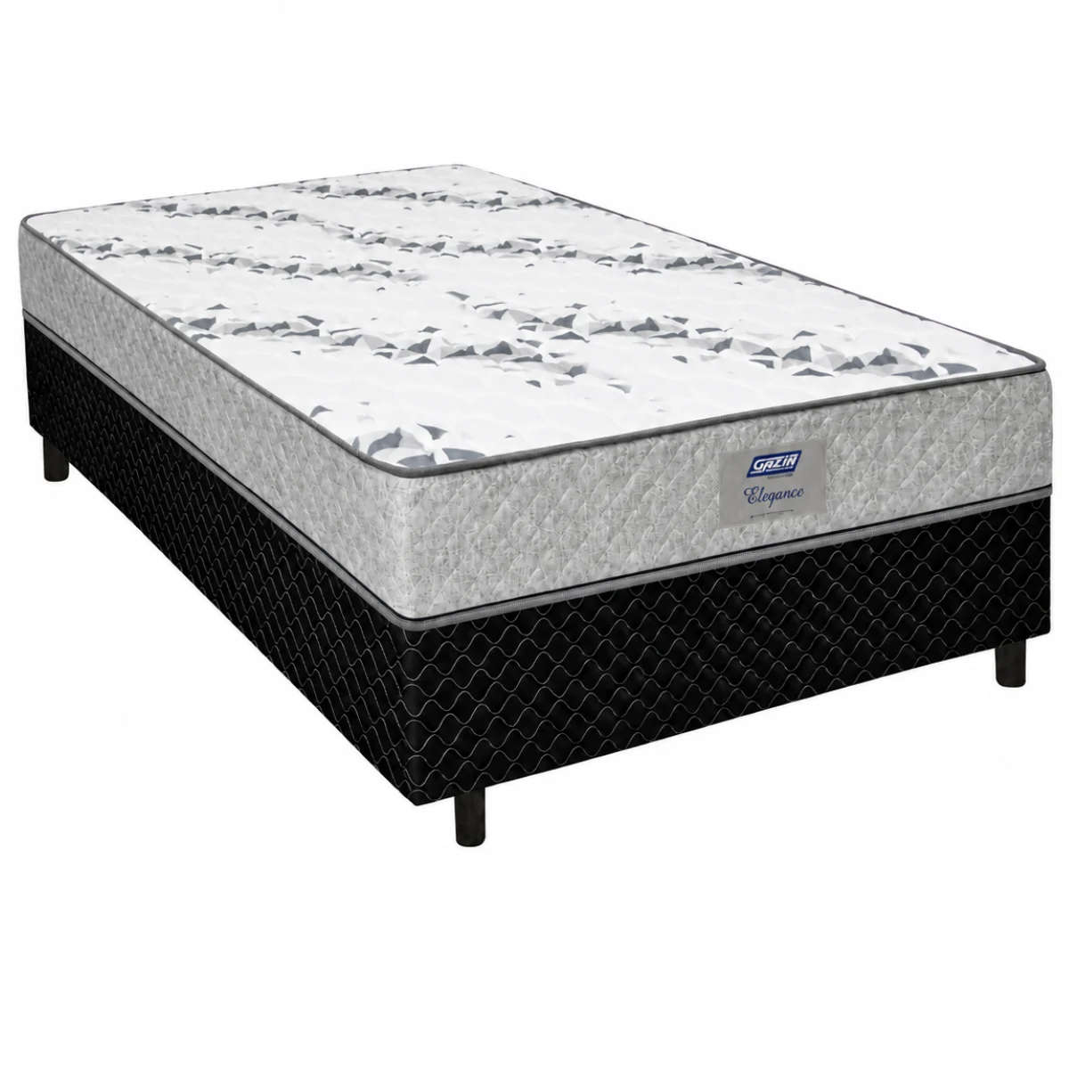 Cama Box Elegance Casal Conjugada com Molas Bonnel 058X138X188 Cinza - Gazin