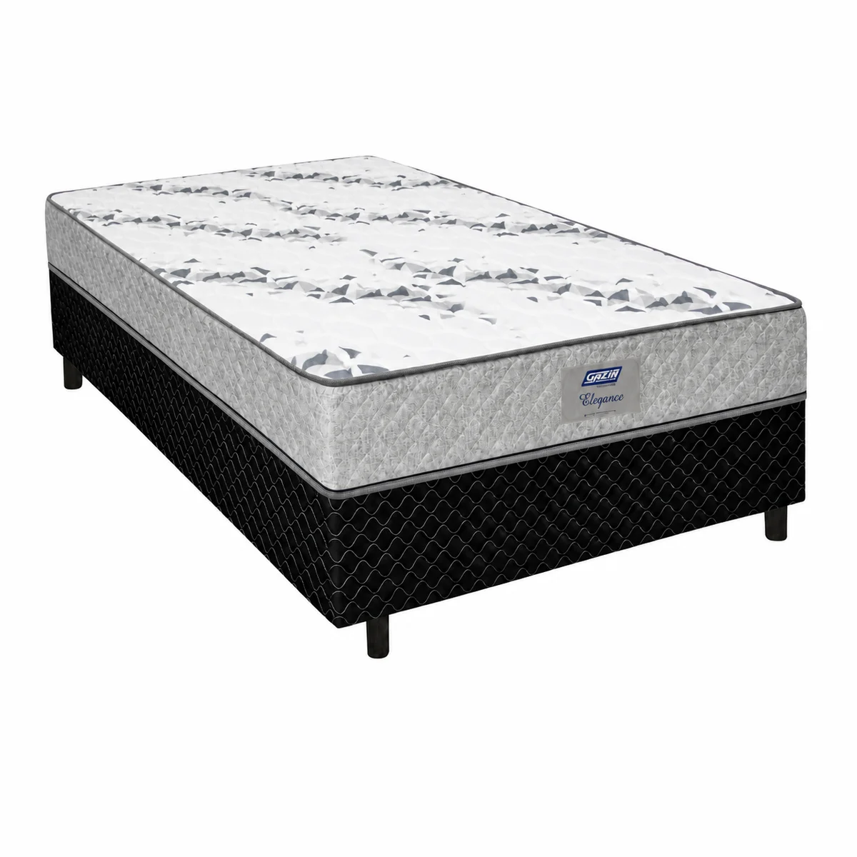 Cama Box Elegance Casal Conjugada com Molas Bonnel 058X138X188 Cinza - Gazin
